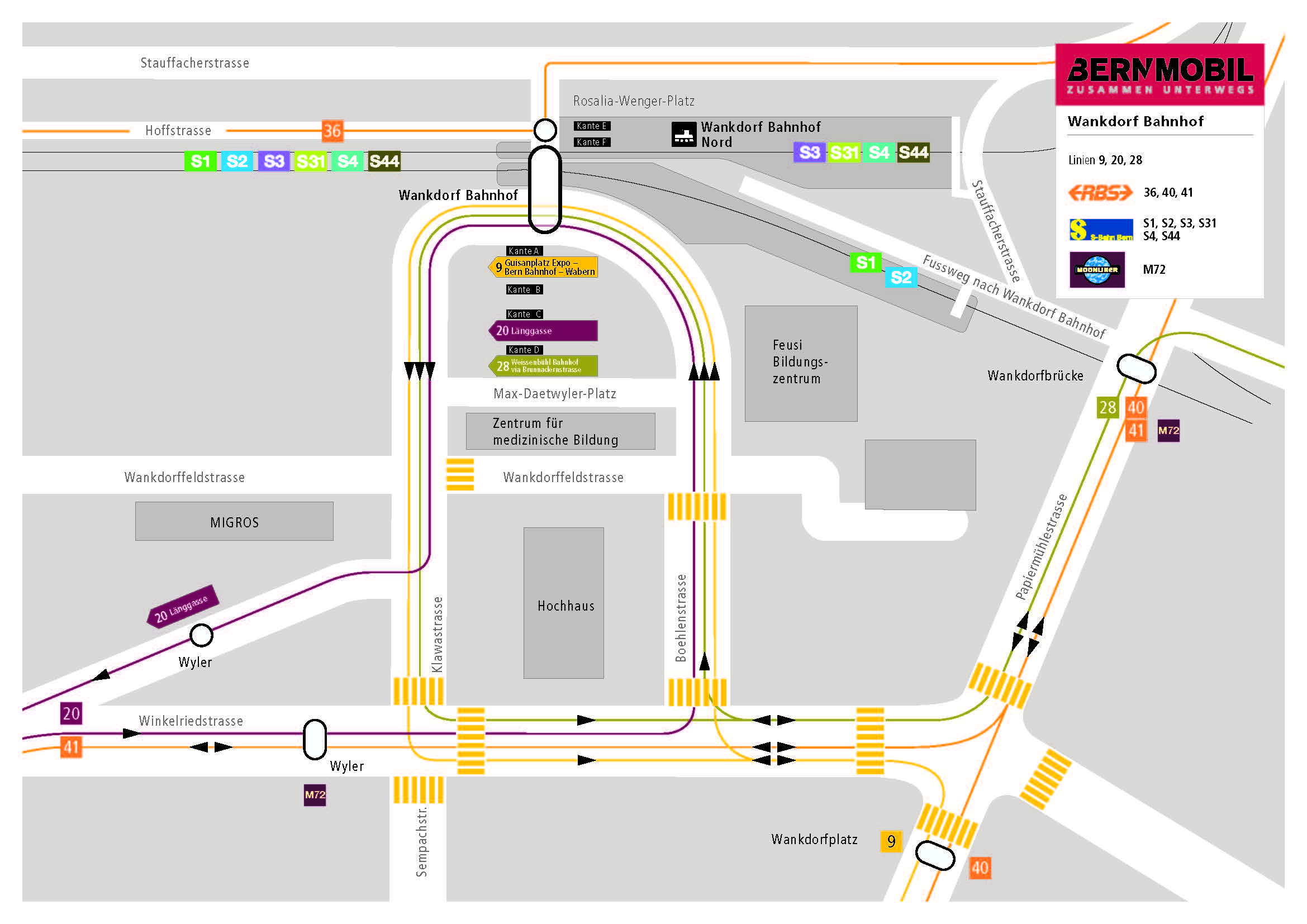 Kantenplan Bahnhof Wankdorf