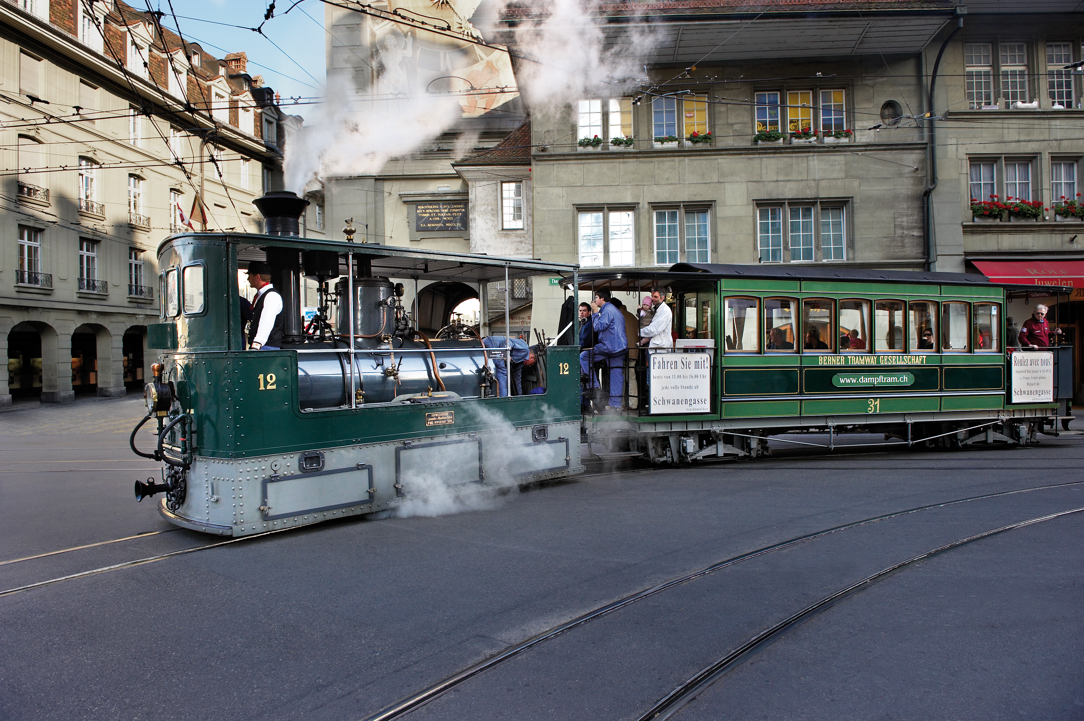 Dampftram.png Dampftram beim Zytglogge Bern