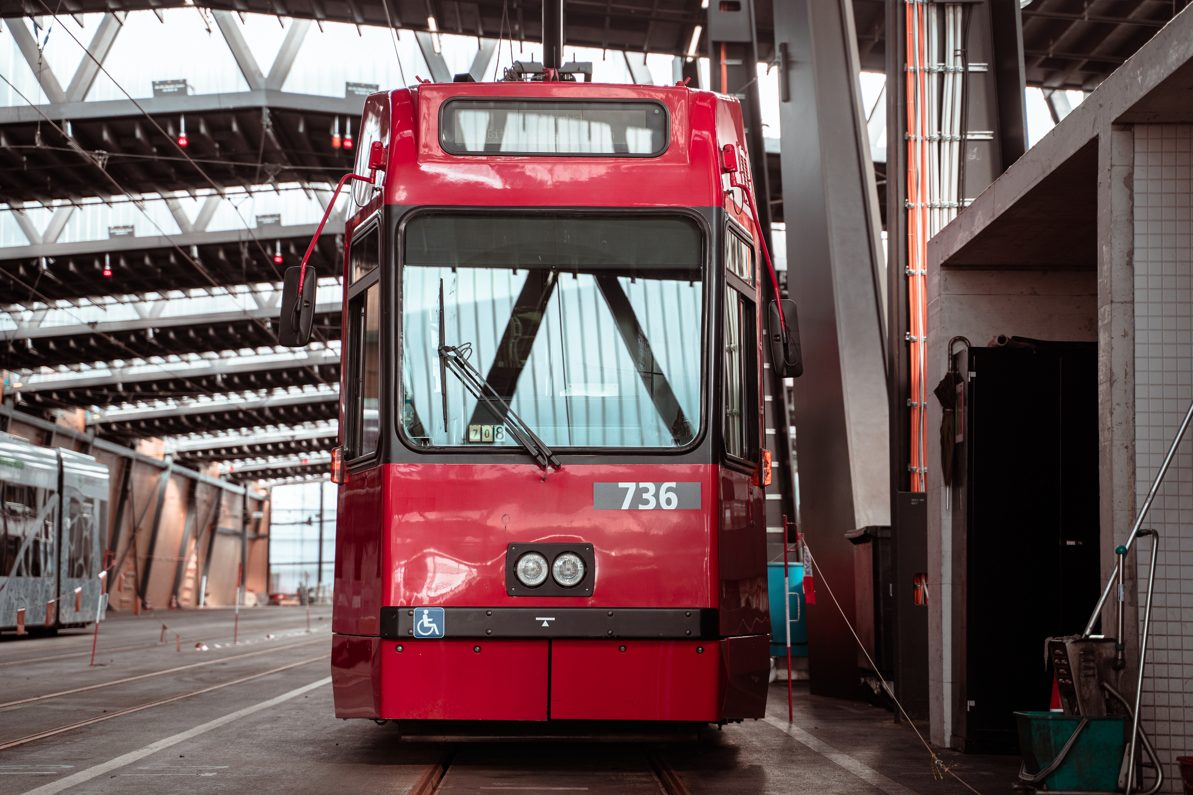 Vevey Tram im Tramdepot