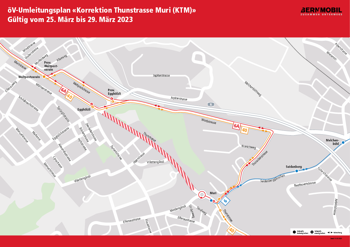 öV Umleitungsplan Korrektion Thunstrasse Muri