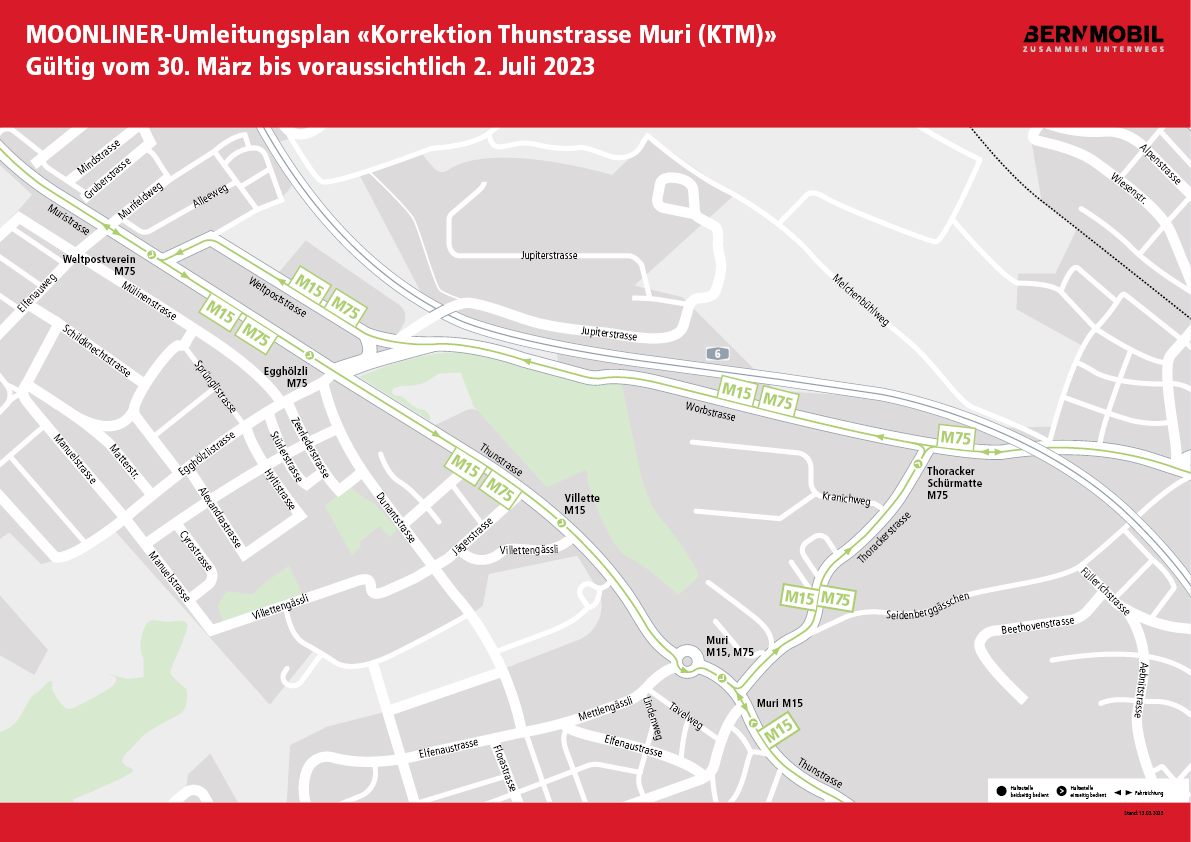 MOONLINER Umleitungsplan Korrektion Thunstrasse Muri