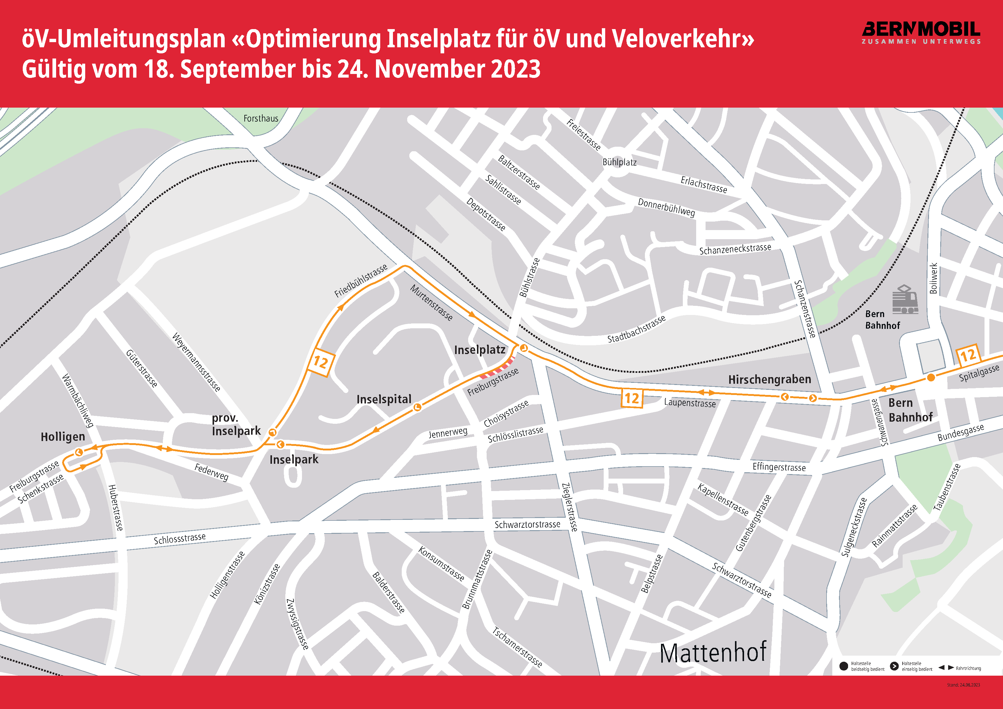 Umleitungsplan Linie 12