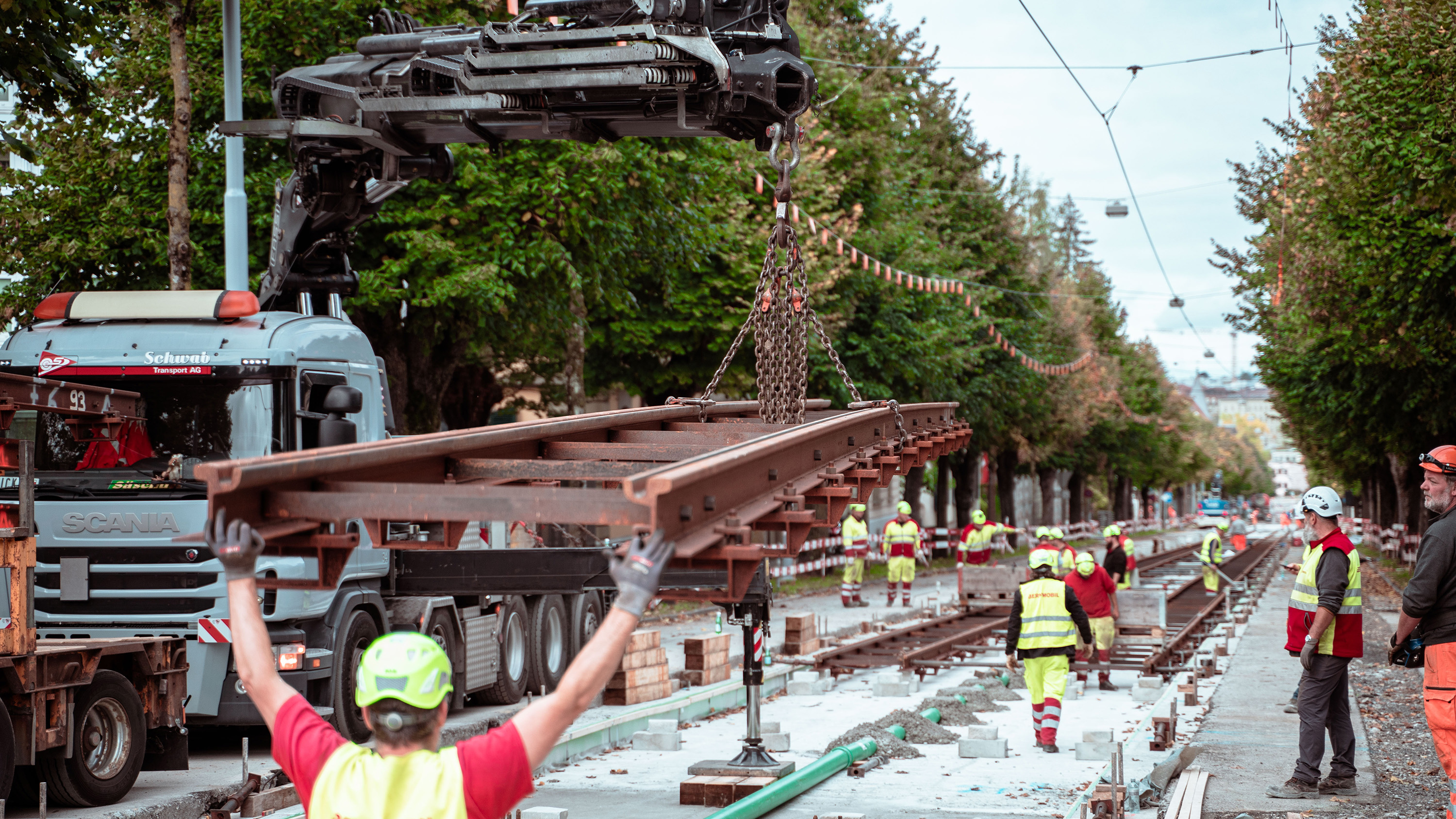 Bauarbeiter bei der Thunstrasse Baustelle