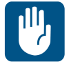 Piktogramm Hand aufhalten